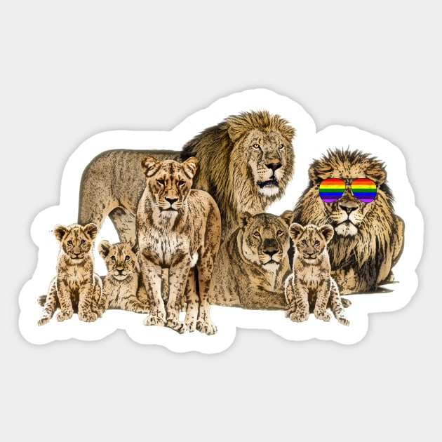 Proud Rainbow Lion Pride Funny Purride Cat Lover Original Sticker by TeeCreations